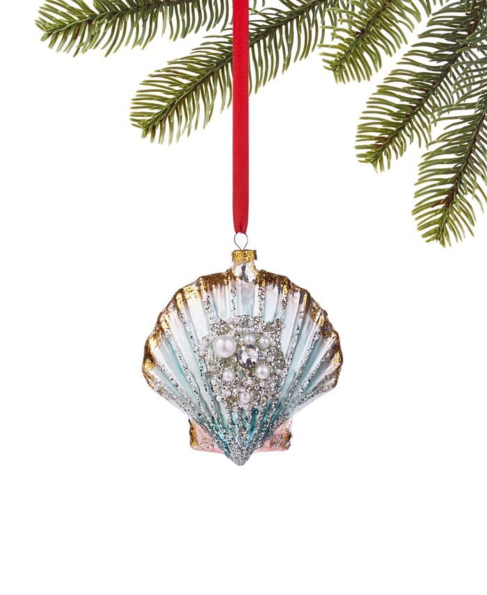 Holiday Lane At The Beach And Seaside Glass Seashell Ornament, Created for Macy's & Reviews - Sho... | Macys (US)