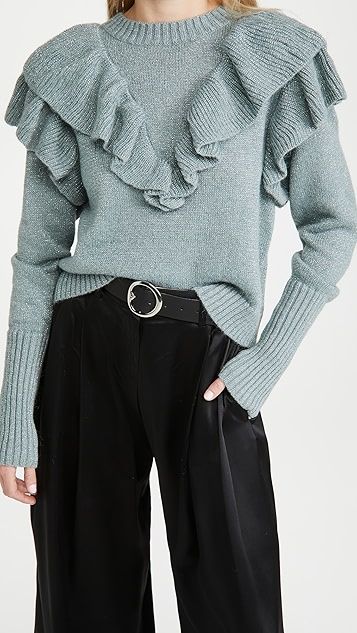 Metallic Ruffle Sweater | Shopbop