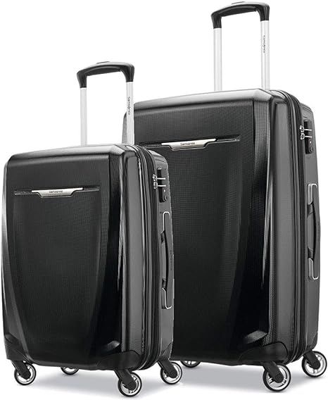 Samsonite Winfield 3 DLX Hardside Expandable Luggage, Black, 2-Piece Set (20/25) | Amazon (US)
