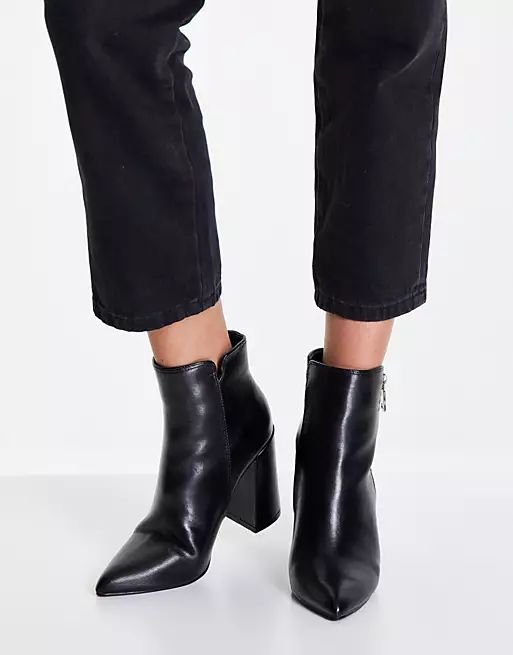 RAID Seren heeled ankle boots with zip detail in black | ASOS | ASOS (Global)