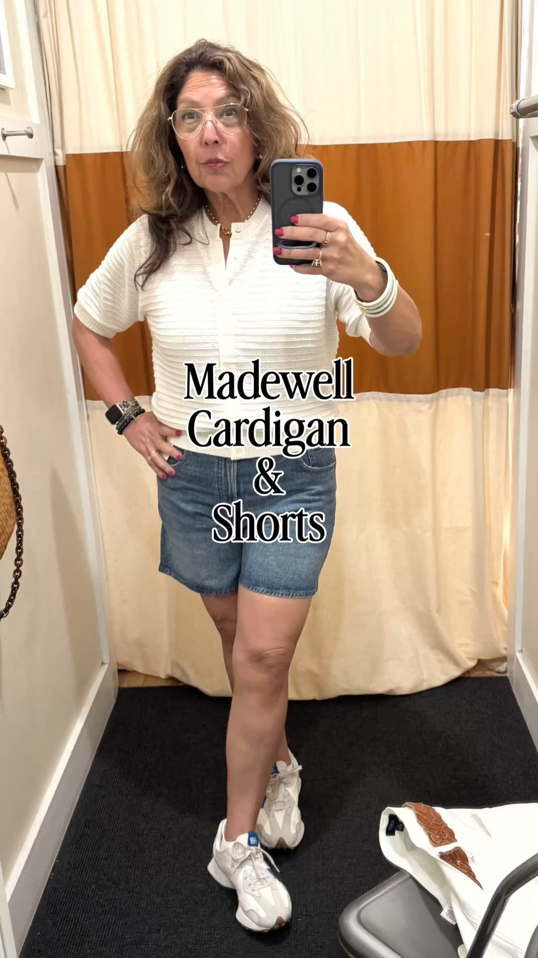 I stopped by @Madewell today and did a quick try on. 
These shorts are super comfortable and have a little stretch. They run true to size and are 5” in length 
The cardigan can be worn closed or open making it versatile. 
It’s also 100% cotton. Runs small. Size up.

#LTKootd #LTKOver40 #LTKSeasonal
