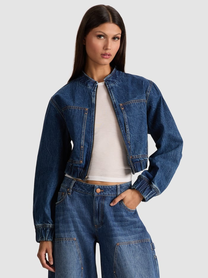 MATEO DENIM CARPENTER JACKET | Alice + Olivia