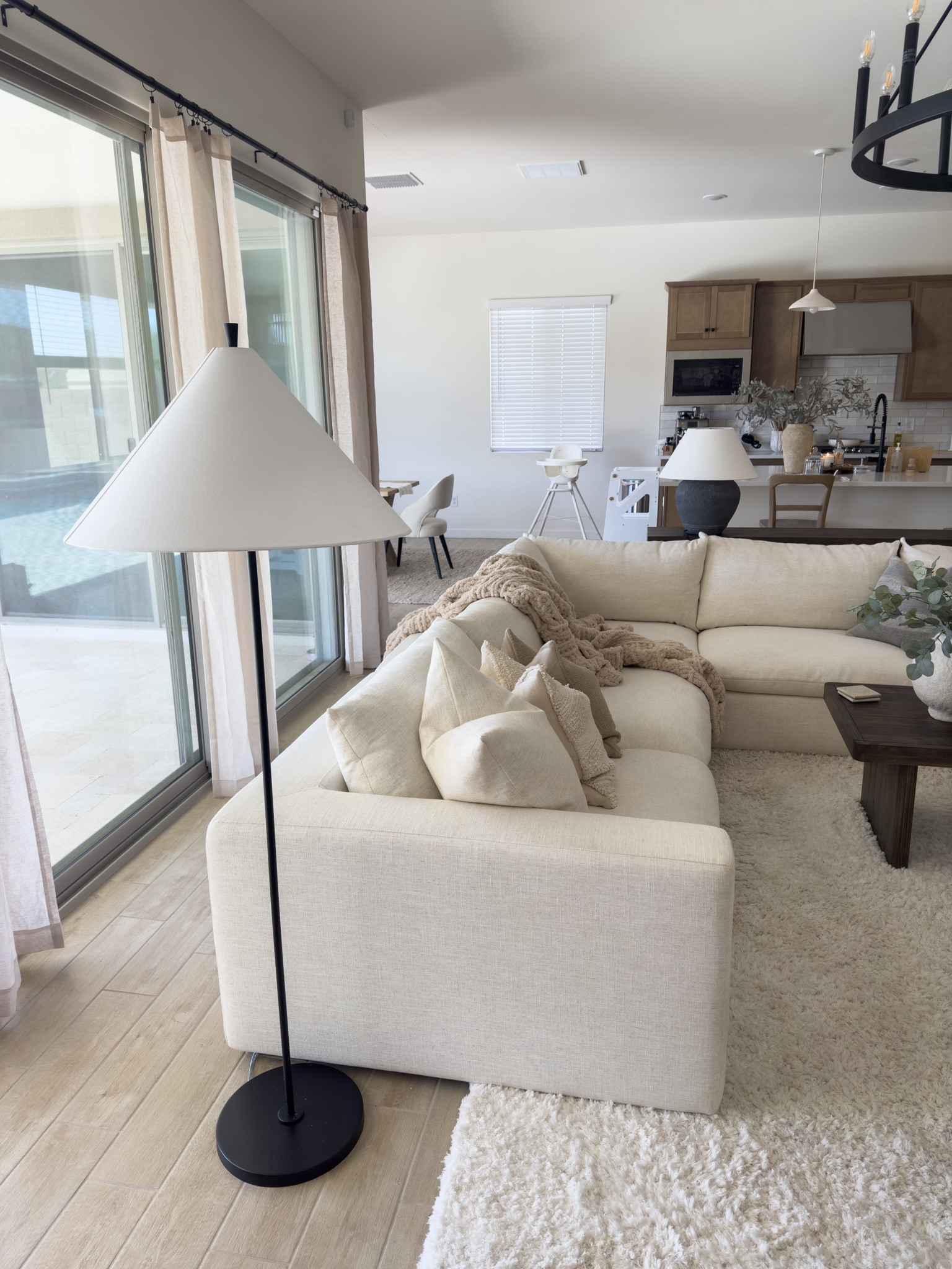 New floor lamp for our neutral living space and linking a similar for a few $100 less! 🙌🏽✨🫶🏽

#LTKHome