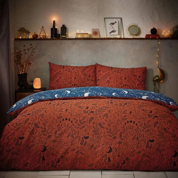 furn. Witchy Vibes Duvet Cover and Pillowcase Set Rust | Dunelm (migrated)