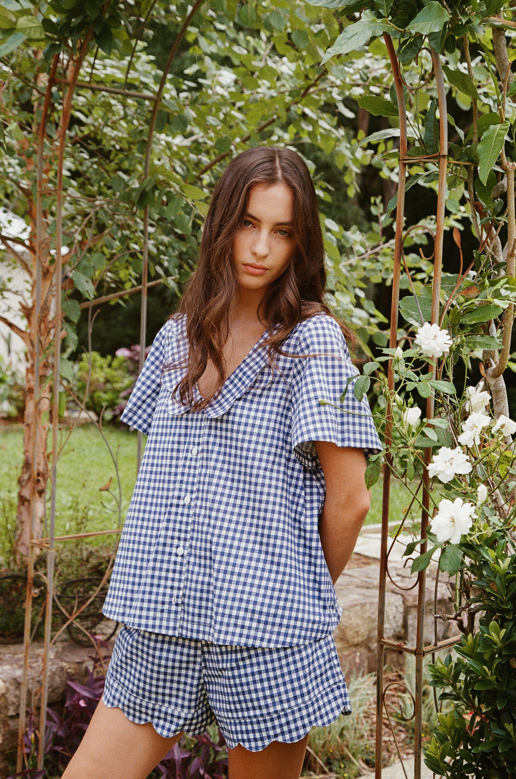 Penelope Sleep Set - Gingham - Navy | Piyama US