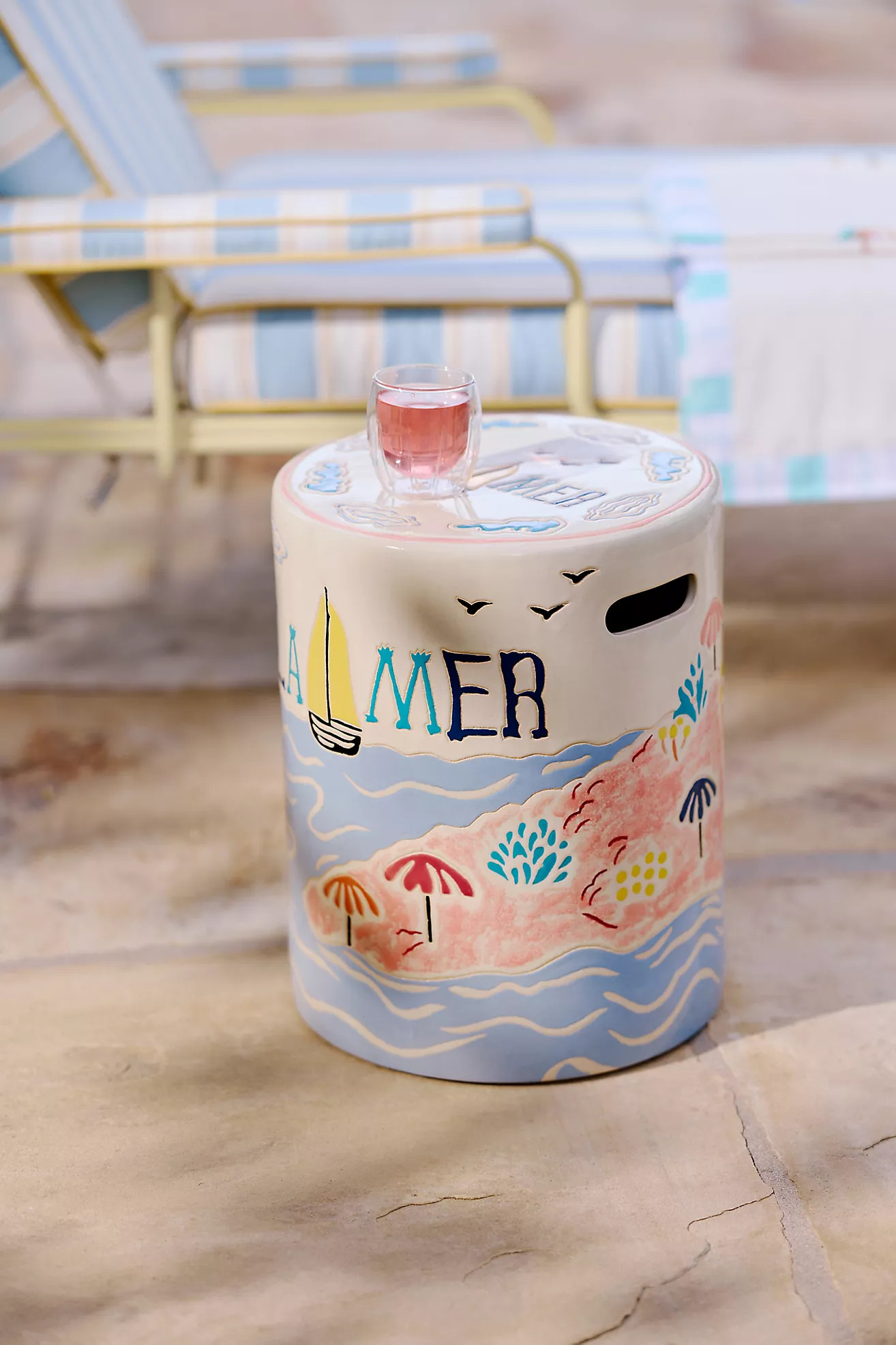 Al Mare Ceramic Side Table | Anthropologie (US)