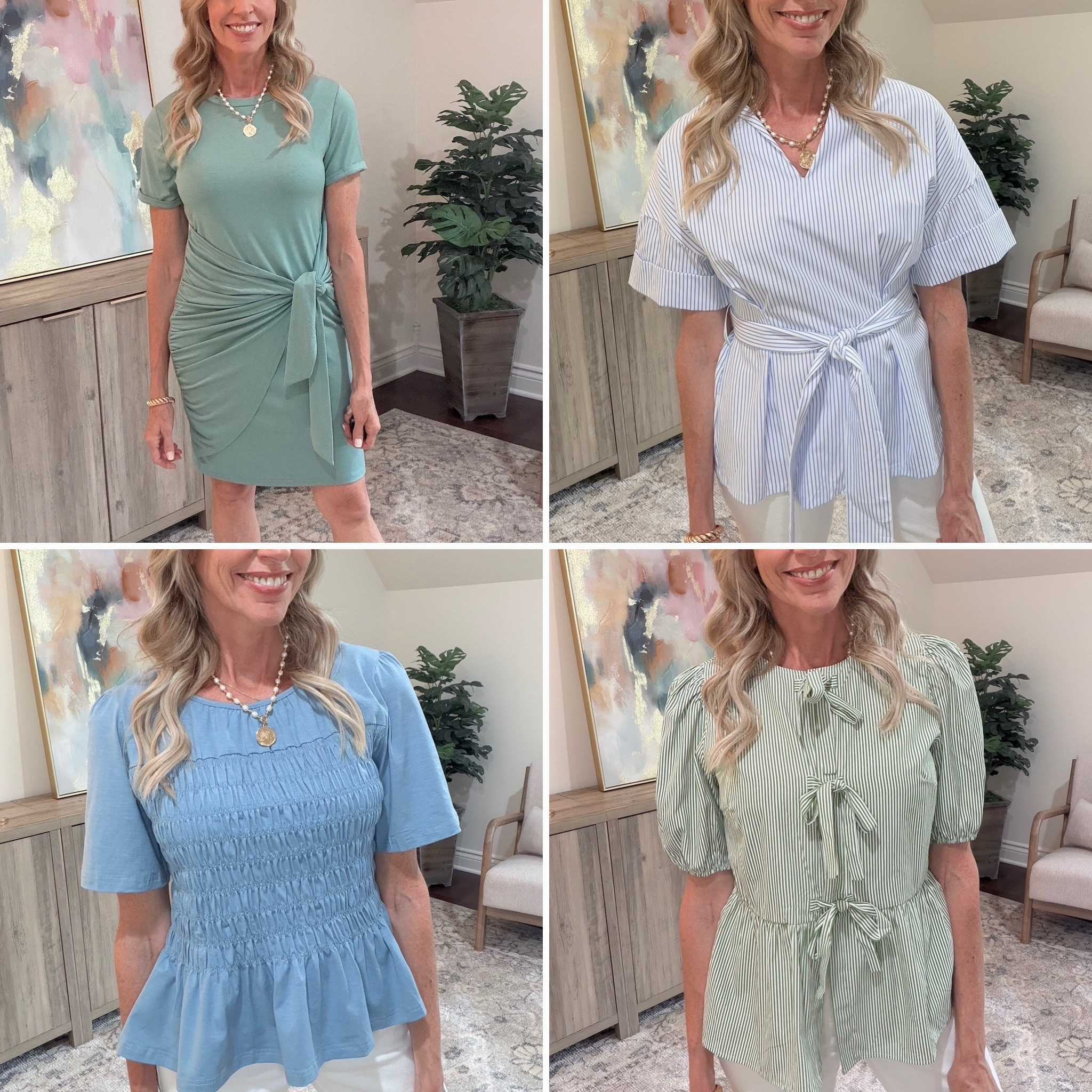 These Amazon tops and dress are the perfect way to camouflage the tummy without feeling frumpy! All three create shape as they cover the midsection. No need to hide when you can accentuate what you've got!

Everything fits true to size and is affordable!

#LTKootd #LTKgrwm #LTKOver40