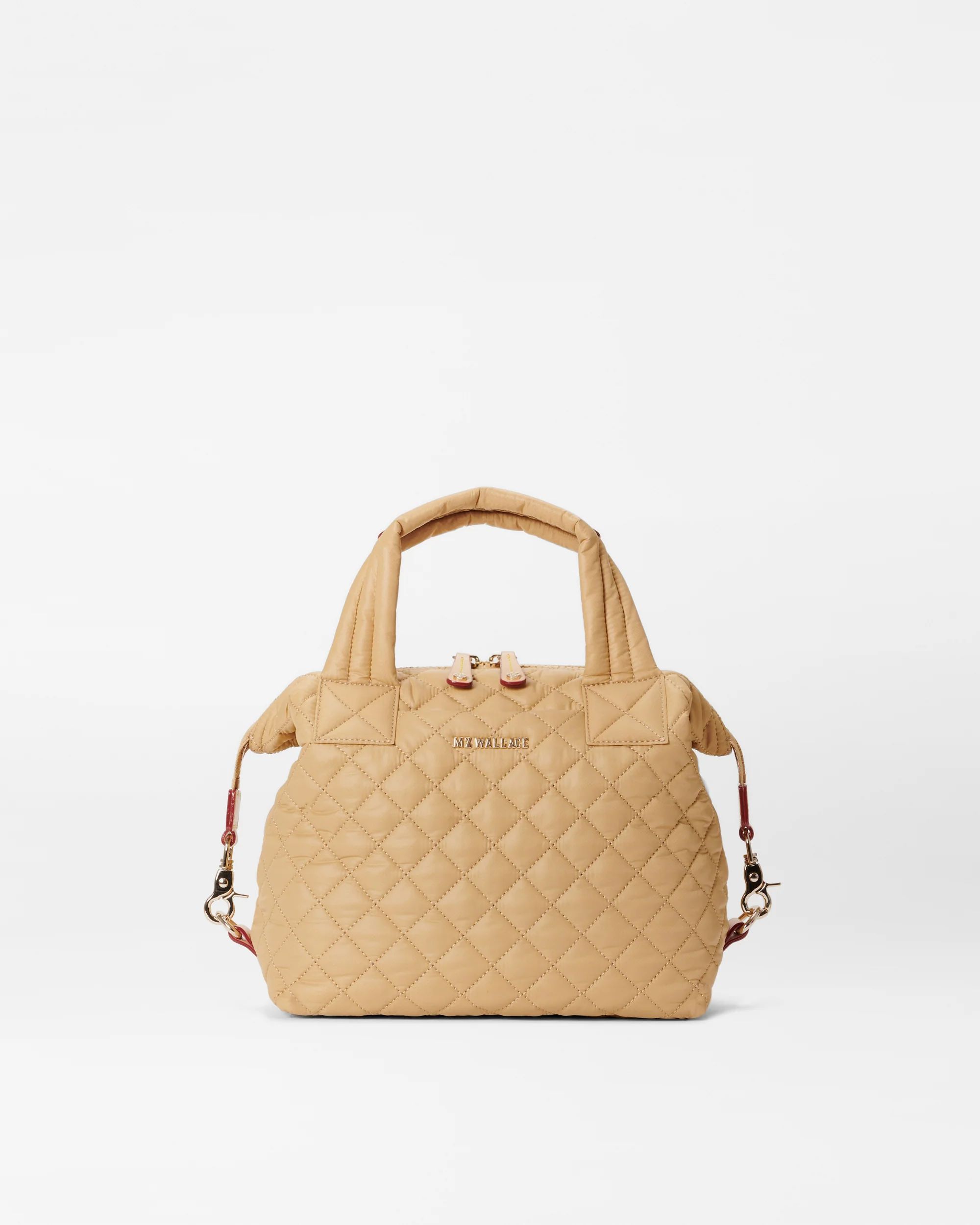 Small Sutton Deluxe Quilted Crossbody Bag in Camel | MZ Wallace | MZ Wallace