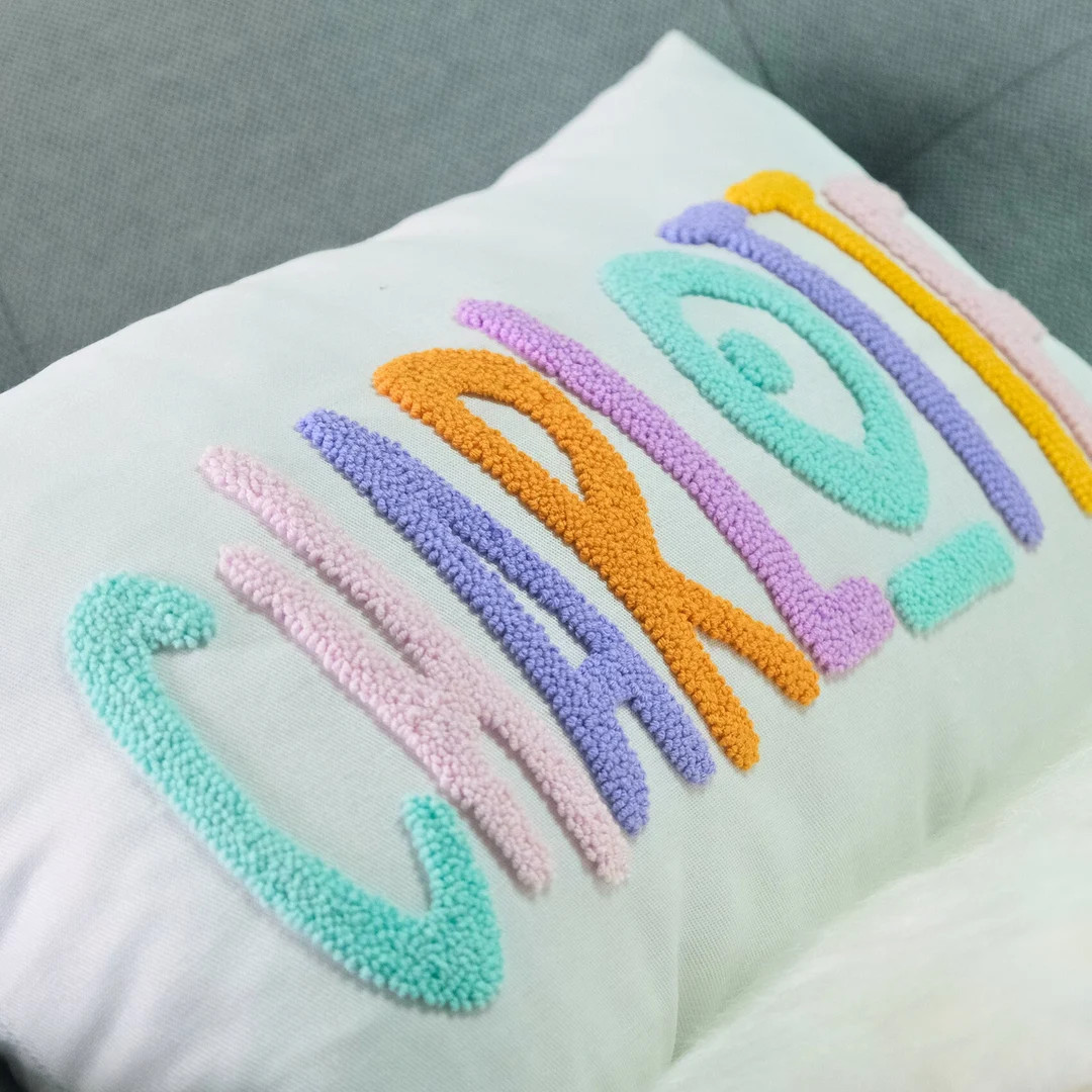 Personalized Baby Name Punch Needle Pillow, Toddler Birthday Gift, Nursery Decor, Custom Newborn ... | Etsy (US)