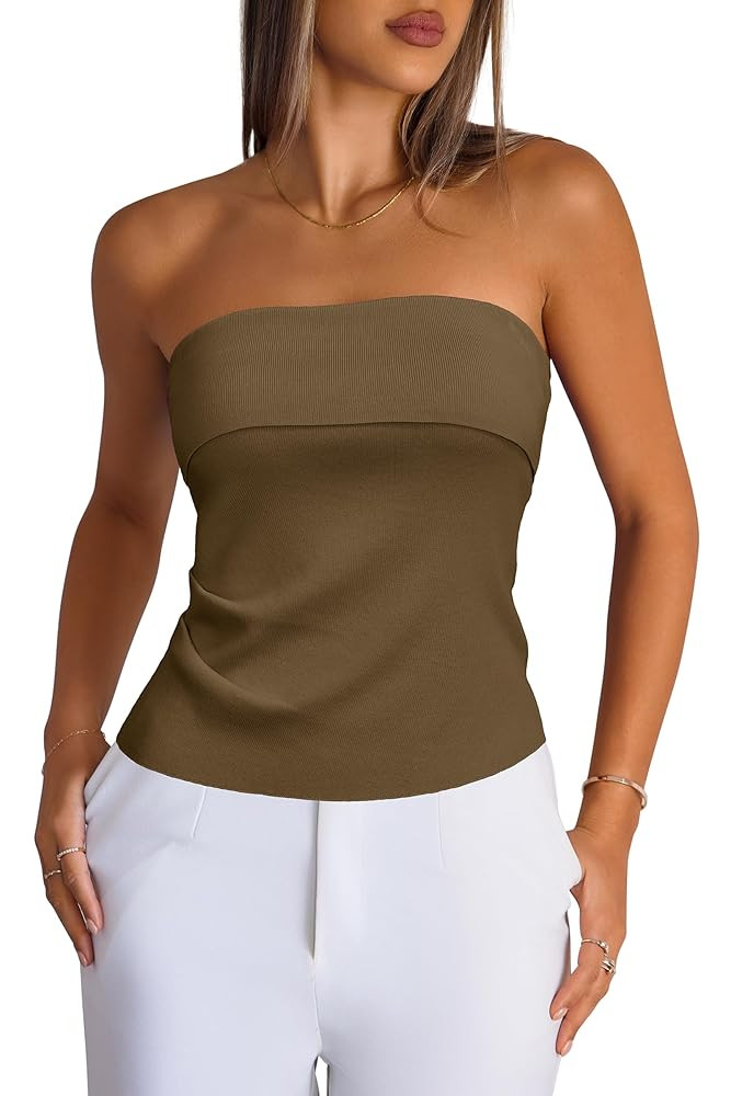 Arach&Cloz Women’s Silk Blend Non Slip Summer Going Out Tube Tops 2025 | Amazon (US)