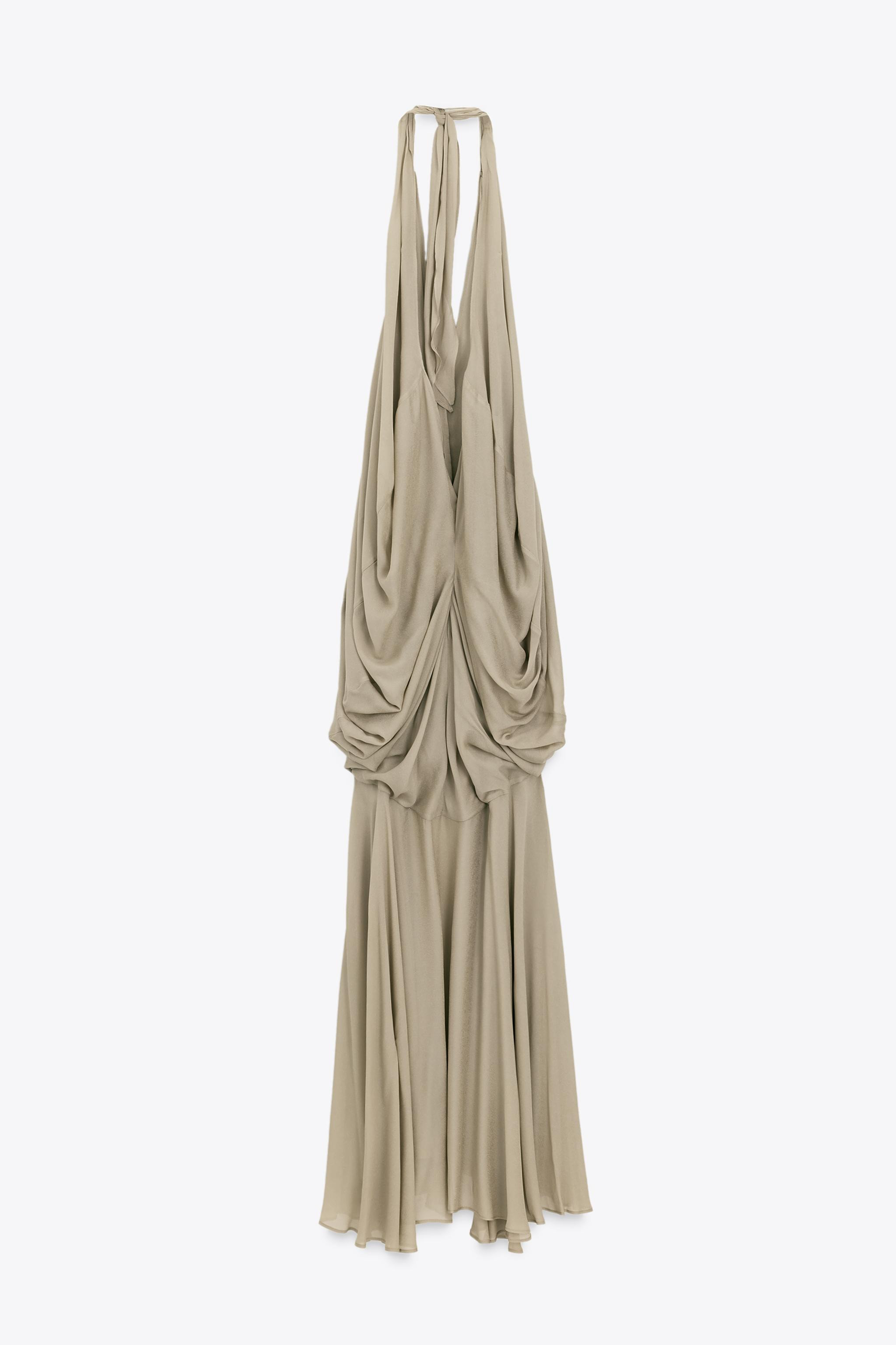 LIMITED EDITION HALTER VOLUME LONG DRESS | Zara US
