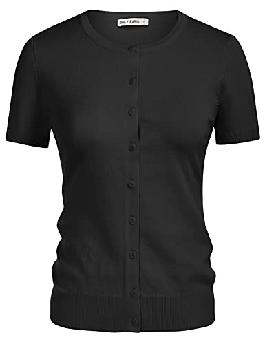 GRACE KARIN Short Sleeve Cardigan Summer Button up Sweaters for Women Lightweight Crew Neck Casua... | Amazon (US)