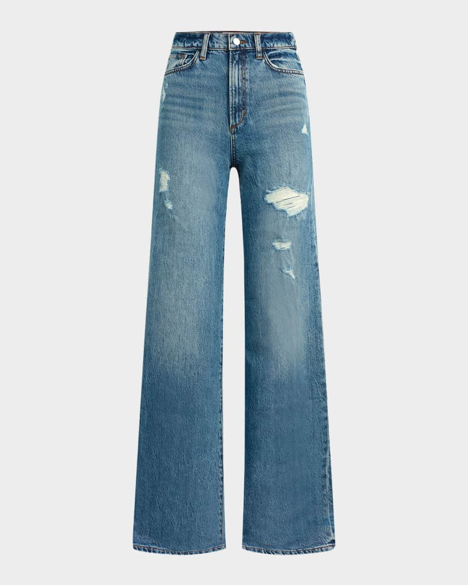 Joe's Jeans The Mia Wide-Leg Distressed Jeans | Neiman Marcus