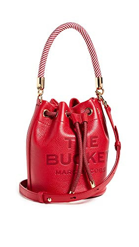 Marc Jacobs Women's The Leather Bucket Bag, True Red, One Size | Amazon (US)
