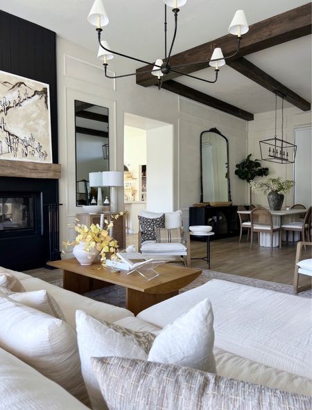 My living room inspo
Love this rug, coffee table, light fixture and accent chair 

#LTKhome