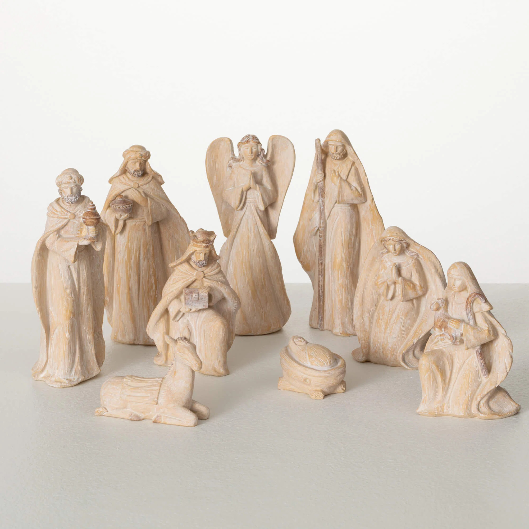 7.25" Christmas 9-Piece Neutral Nativity Set, Gray | Wayfair North America