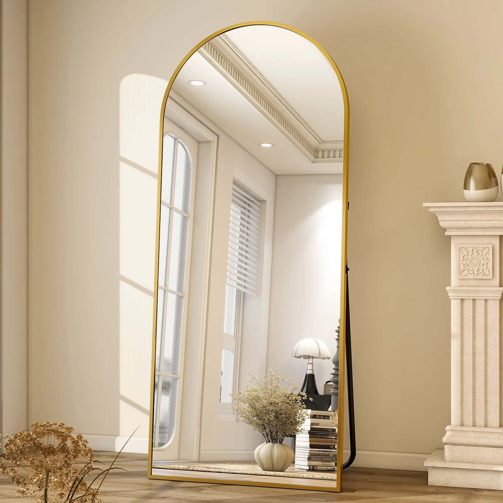 Oversized Full Length Mirror Arch Floor Mirror Wall Mirror Hanging Or Leaning Full Body Mirror Wi... | Wayfair North America