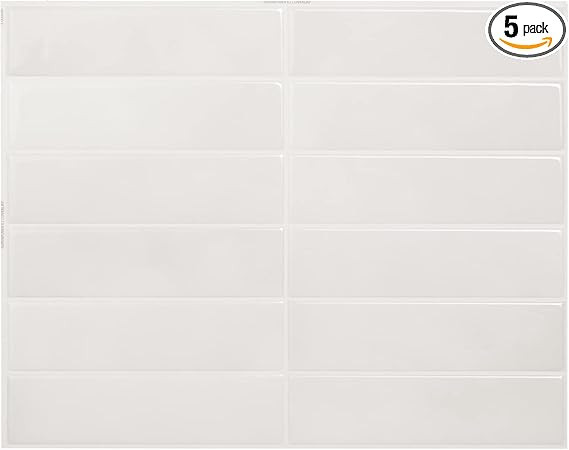 SMART TILES Peel and Stick Backsplash - 5 Sheets of 11.43" x 9" - 3D Adhesive Peel and Stick Tile... | Amazon (US)