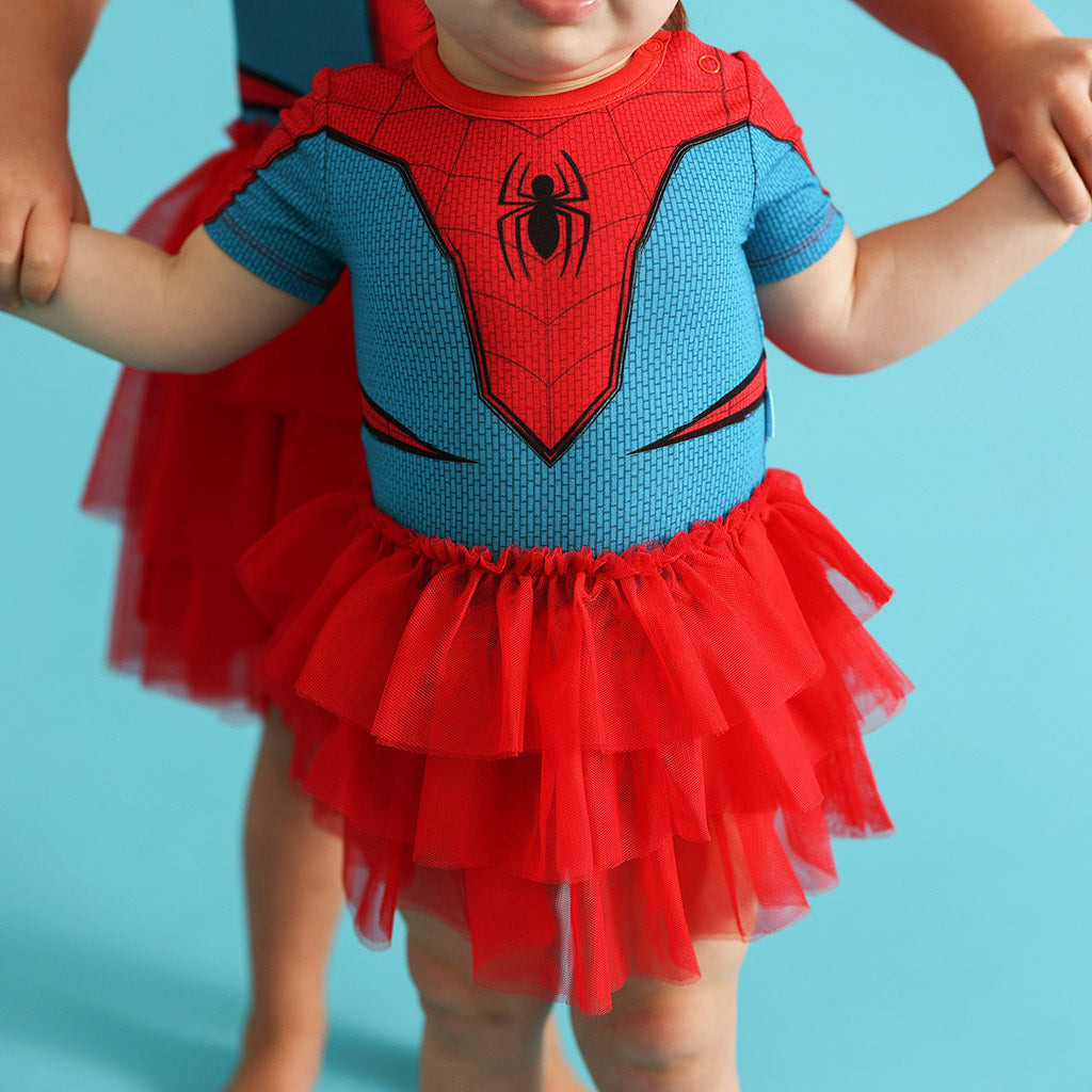 Spider Blue Girl Tulle Onesie | Marvel Spider-Man | Posh Peanut