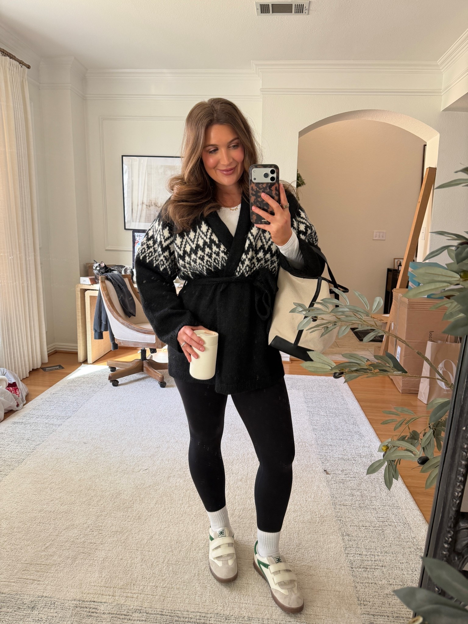 Ootd for preschool pickup! 🖤 love this wrap sweater i’m wearing a medium 

#LTKmomlife #LTKFindsUnder100