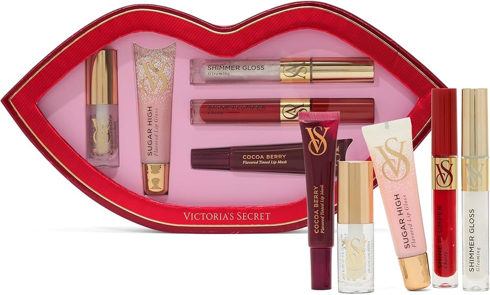 Victoria's Secret 5 Piece Assorted Lip Gloss Gift Set, Flavored Gloss for Women | Amazon (US)