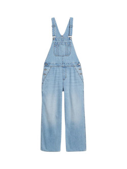 Baggy Wide-Leg Non-Stretch Jean Overalls for Women | Old Navy (US)