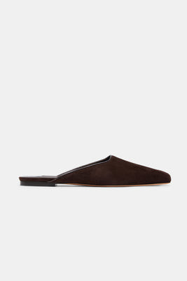 Flat Mule in Espresso Suede | Emme Parsons