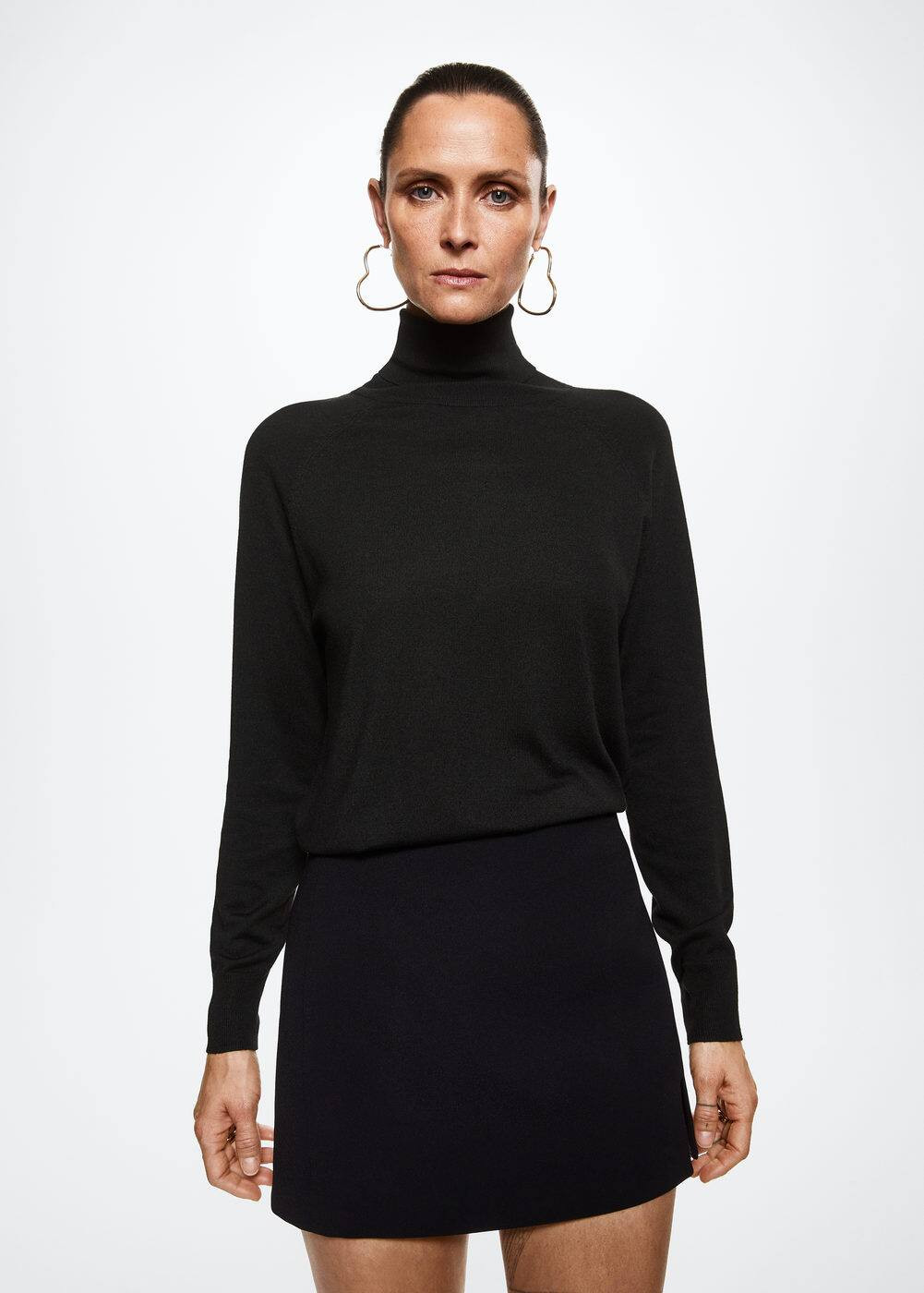 Turtleneck knitted sweater -  Women | Mango United Kingdom | MANGO (UK)