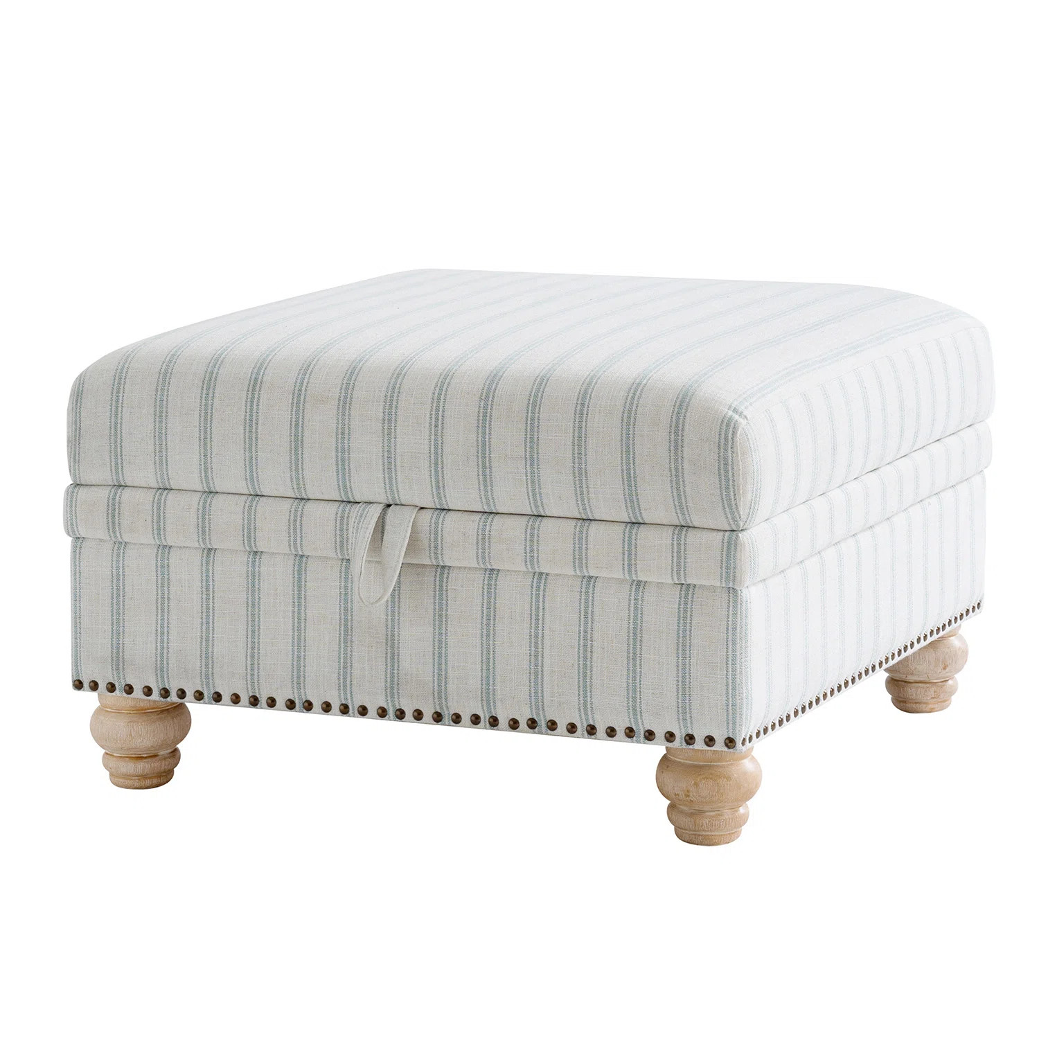 Laura Farmhouse Ottoman with Solid Wood Legs | Wayfair North America