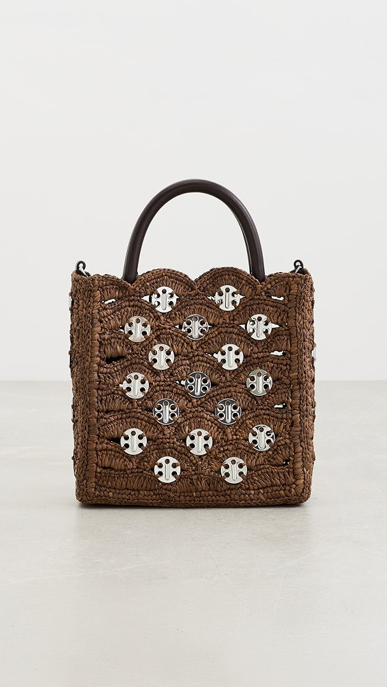 Small Raffia Tote Bag With Signature 1969 Discs | Shopbop