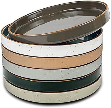 Mora Ceramic Flat Plates Set of 6 - 8 in - The Dessert, Salad, Appetizer, Small Lunch, etc Plate. Mi | Amazon (US)