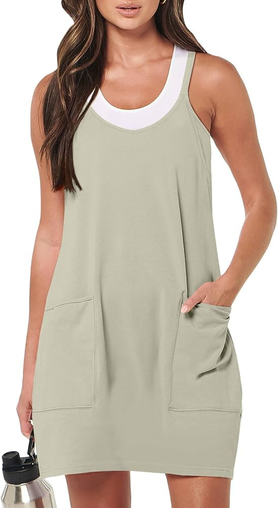 ANRABESS Women 2024 Summer Sleeveless Mini Dress Casual Short Sundress Workout Tennis Athletic On... | Amazon (US)