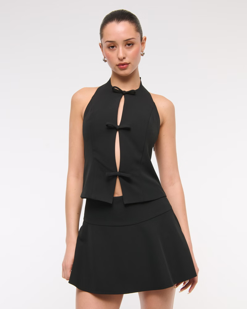 Bow Tie-Front Halter Top | Abercrombie & Fitch (US)