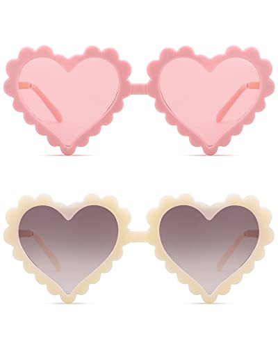 Pro Acme Heart Kids Sunglasses UV 400 Protection Fashion Cute Sun Glasses for Girls （Beige+Pink） | Amazon (US)