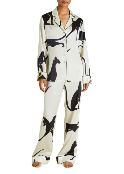 Olivia Von Halle Lila Crescendo Silk Satin Pajama Set | Bergdorf Goodman