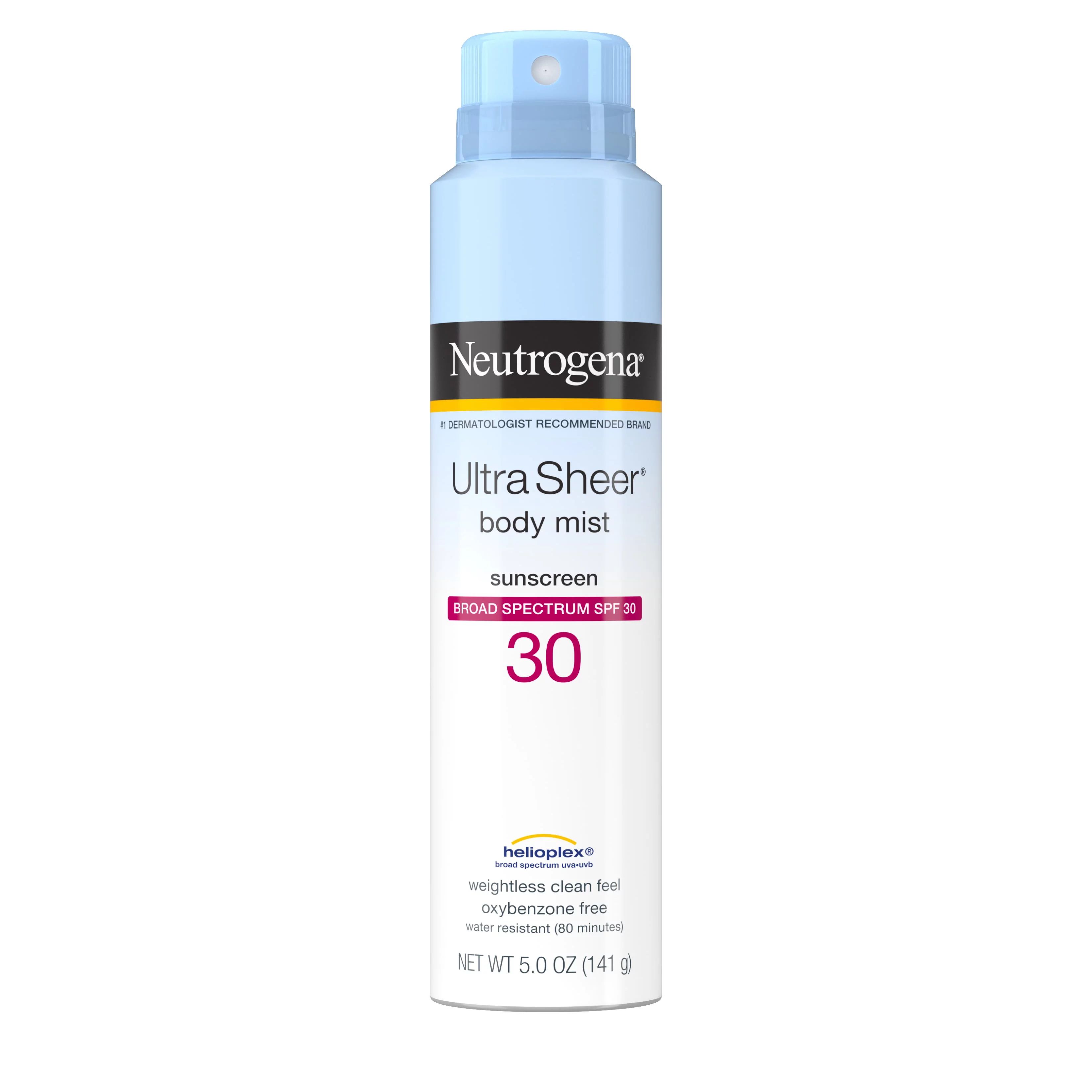 Neutrogena Ultra Sheer Lightweight Sunscreen Spray, SPF 30, 5 oz | Walmart (US)