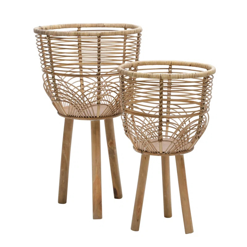 Abrahams 2 - Piece Wicker/Rattan Pot Planter SetSee More by Mistana™Rated 4.7 out of 5 stars.4.... | Wayfair North America