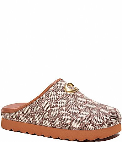 COACH Hadley Signature Logo Print Jacquard Clogs - 11 | Dillard's