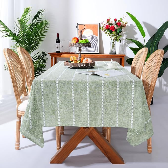 Chassic 60 x 120 inches Farmhouse Style Linen tablecloths, Wrinkle Resistant Washable Dining Room... | Amazon (US)