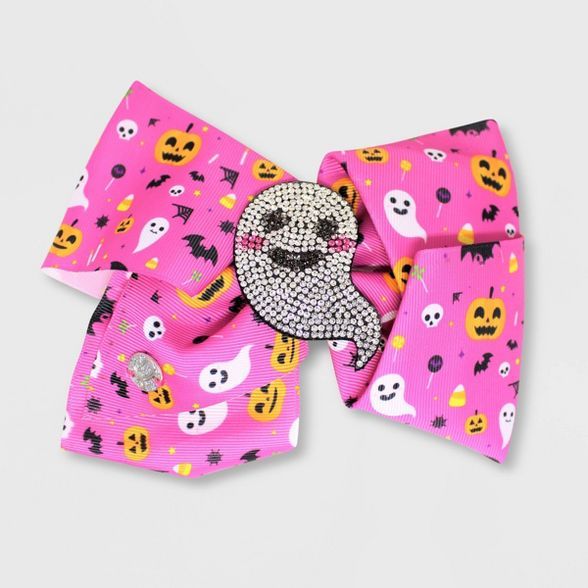 Girls' Nickelodeon Bow Hair Clip with Ghost Applique - Pink | Target