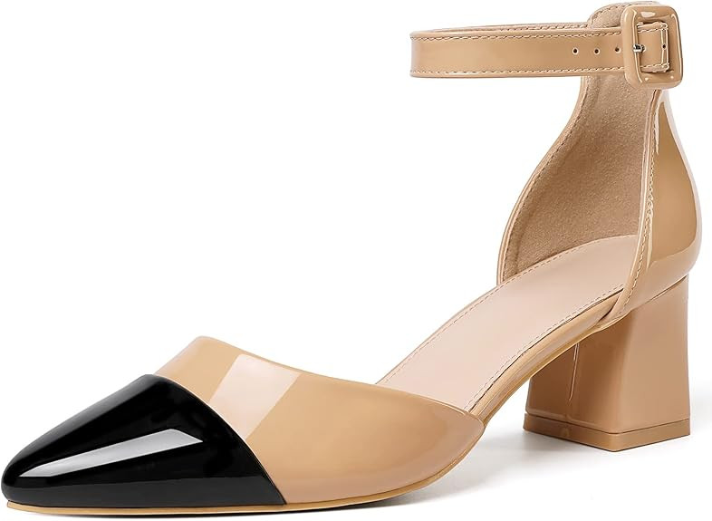 RIBONGZ Women's Wedding Shoes Glitter Sparkly Pointed Toe Strappy High Heels Sexy Ankle Strap Pum... | Amazon (US)