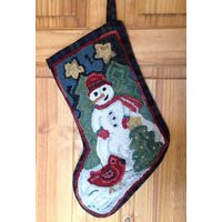 Rug Hooking Pattern, Snowman & Cardinal Stocking, P109, Christmas Diy Pattern | Etsy (US)