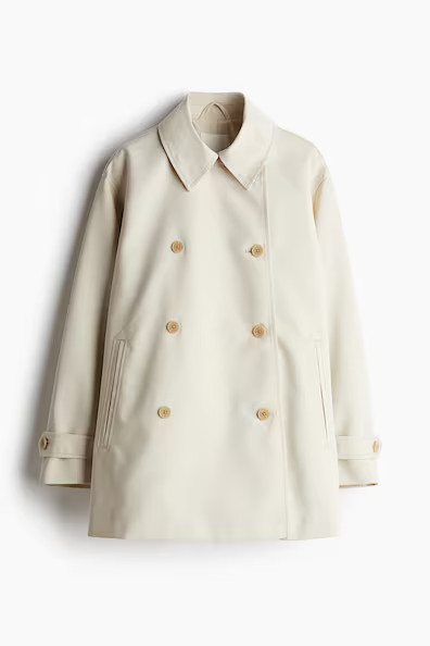 H & M - Short Trench Coat - Beige | H&M (US + CA)