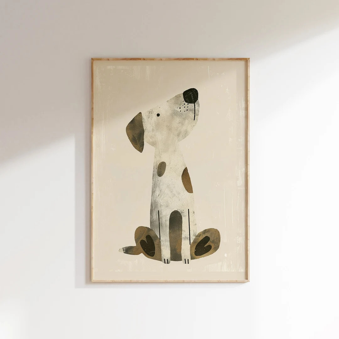 Nursery Wall Art, Cute Animal Prints, Kids Room Decor Gender Nursery Decor, Dog Print Illustratio... | Etsy (US)