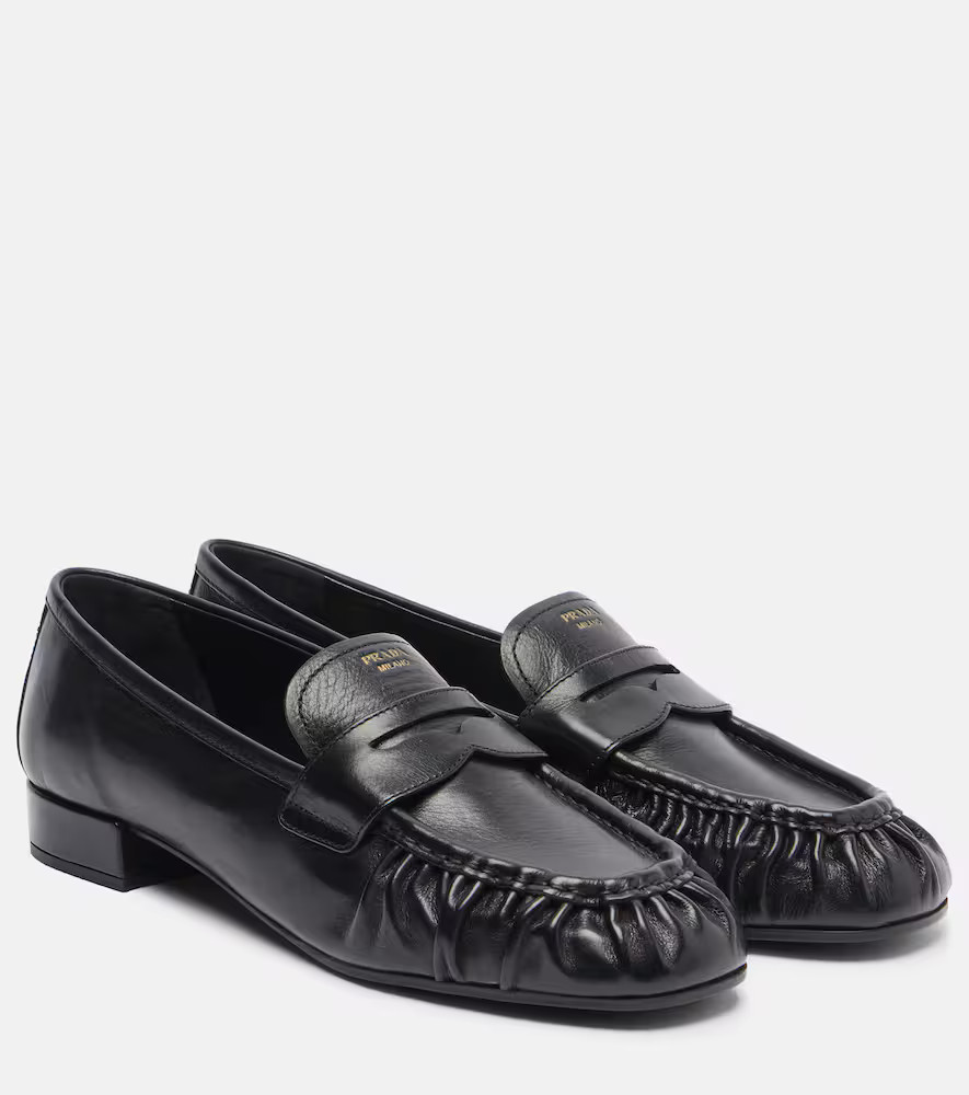 Prada Leather penny loafers | Mytheresa (US/CA)