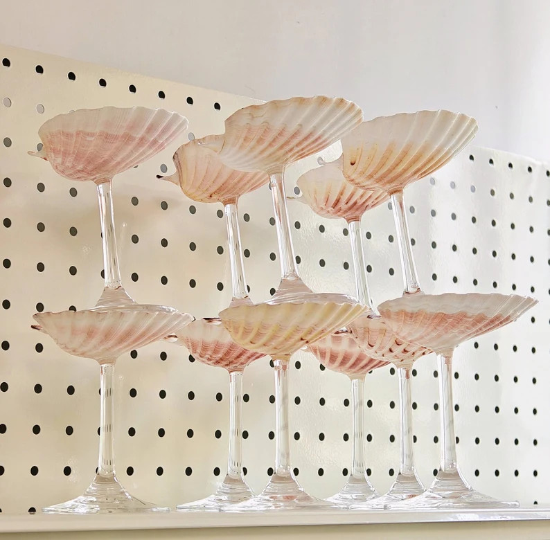 Custom Name Seashell Wine Glasses, Wedding Shell Wine Glasses, Girls Bachelor Party, Goblet Cockt... | Etsy (US)