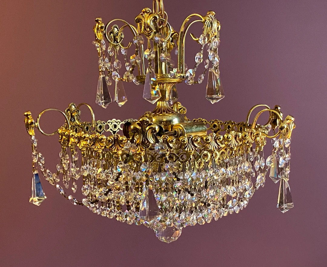 Schonbek Five Tier Crystal Chandelier - Etsy | Etsy (US)