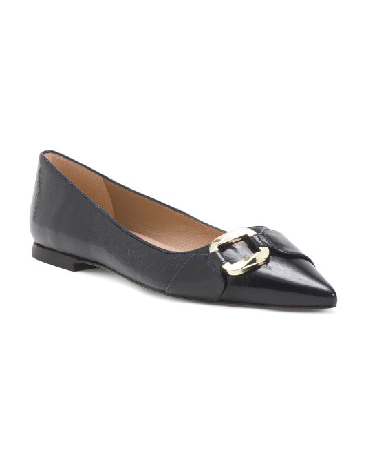 Made In Spain Patent Leather Ethel Crystal Flats | TJ Maxx