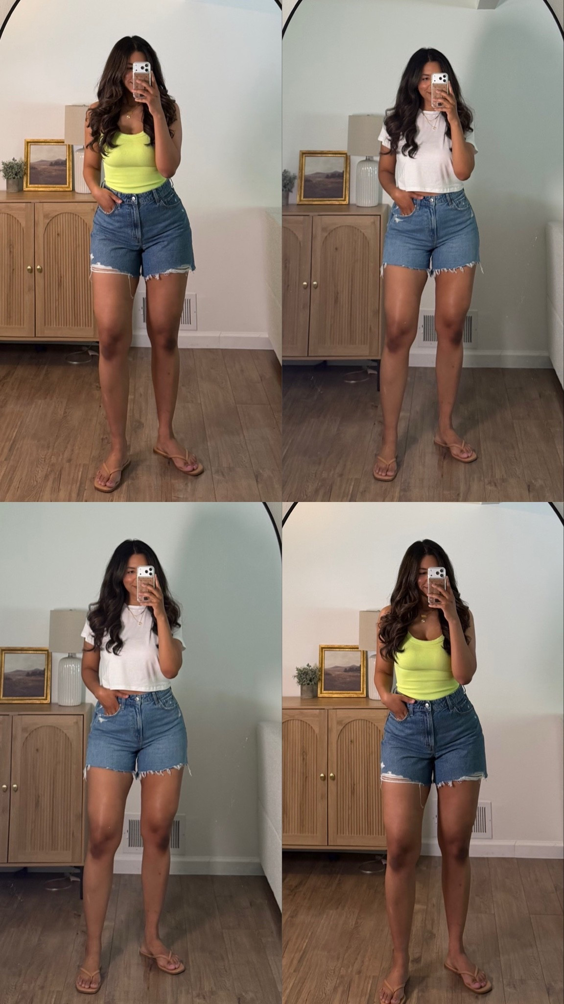 The best shorts if you have thick thighs and a booty on sale! Wearing curve love 8 in high rise dad shorts with white tee, and curve love 6 in high rise loose shorts with green tank

#LTKMidsize #LTKmomlife #LTKootd