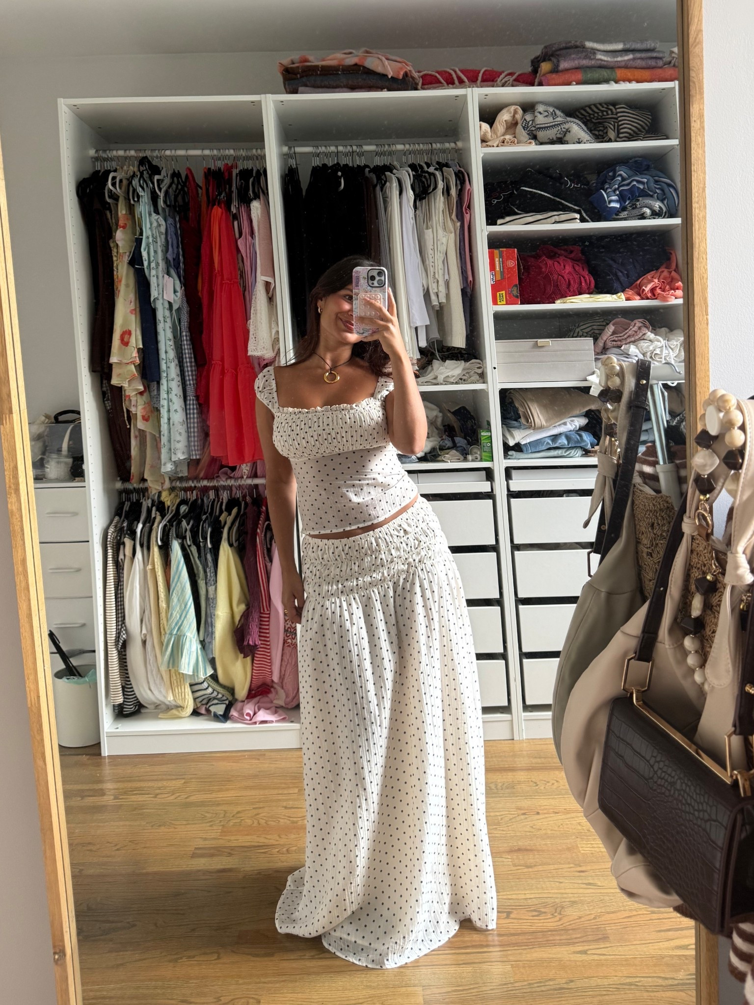 The cutest polka dot set for fall